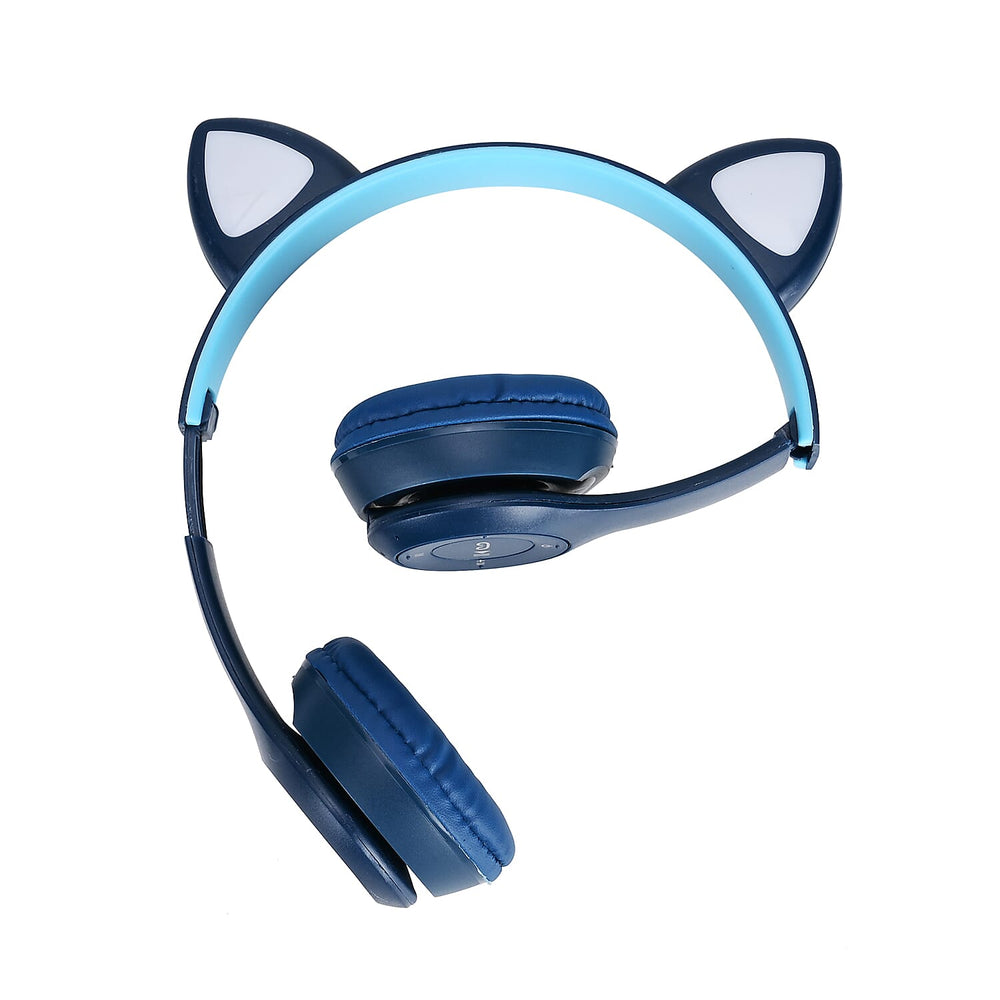 Bluetooth Wireless Cat Ears Headphone with Light - Navy -  3hr Charge