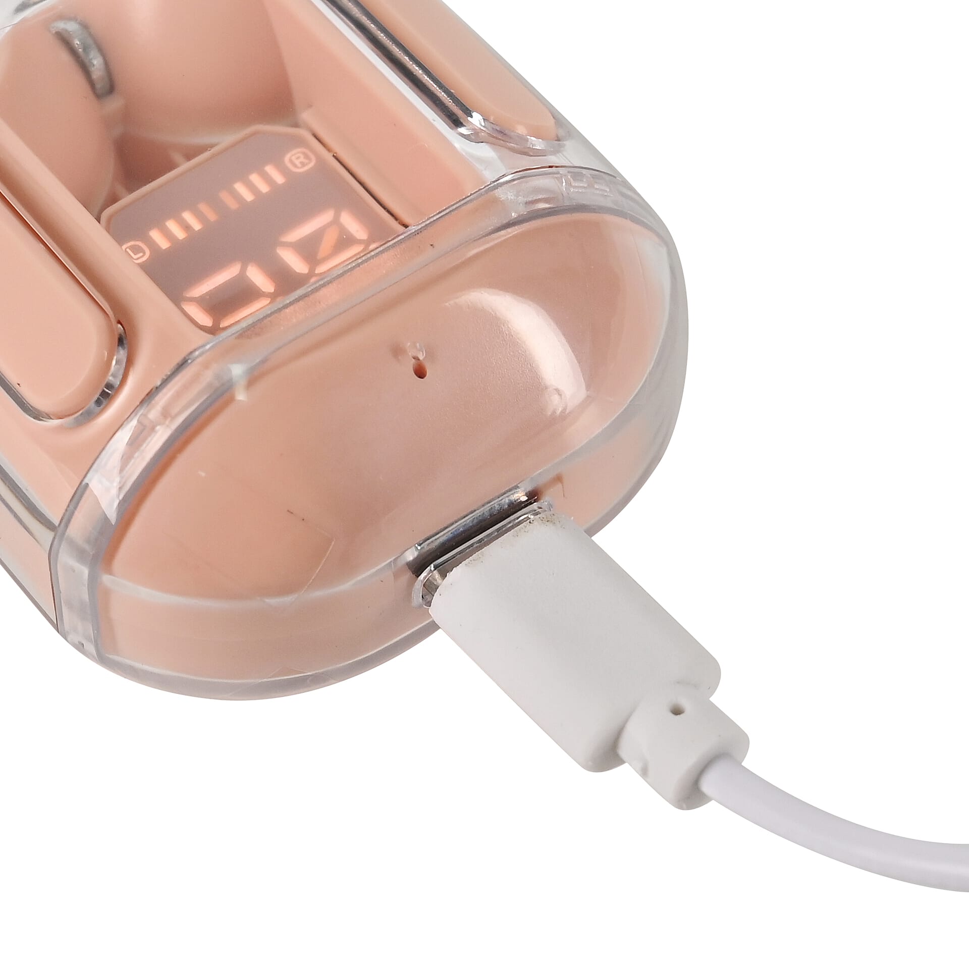 TWS Earbuds with Battery Display - 200mAh Charging Case - Pink