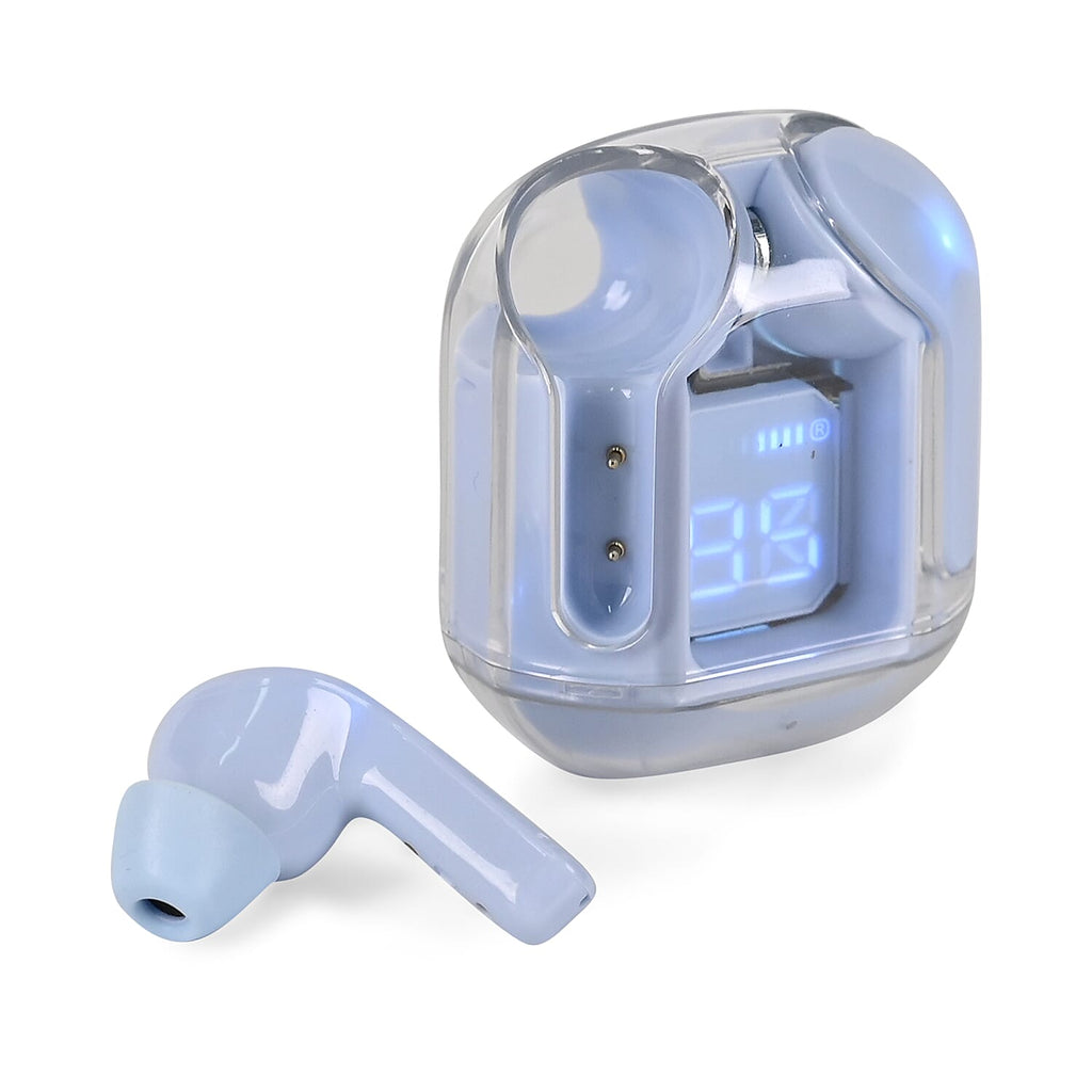 TWS Earbuds with Battery Display - 200mAh Charging Case - Baby Blue