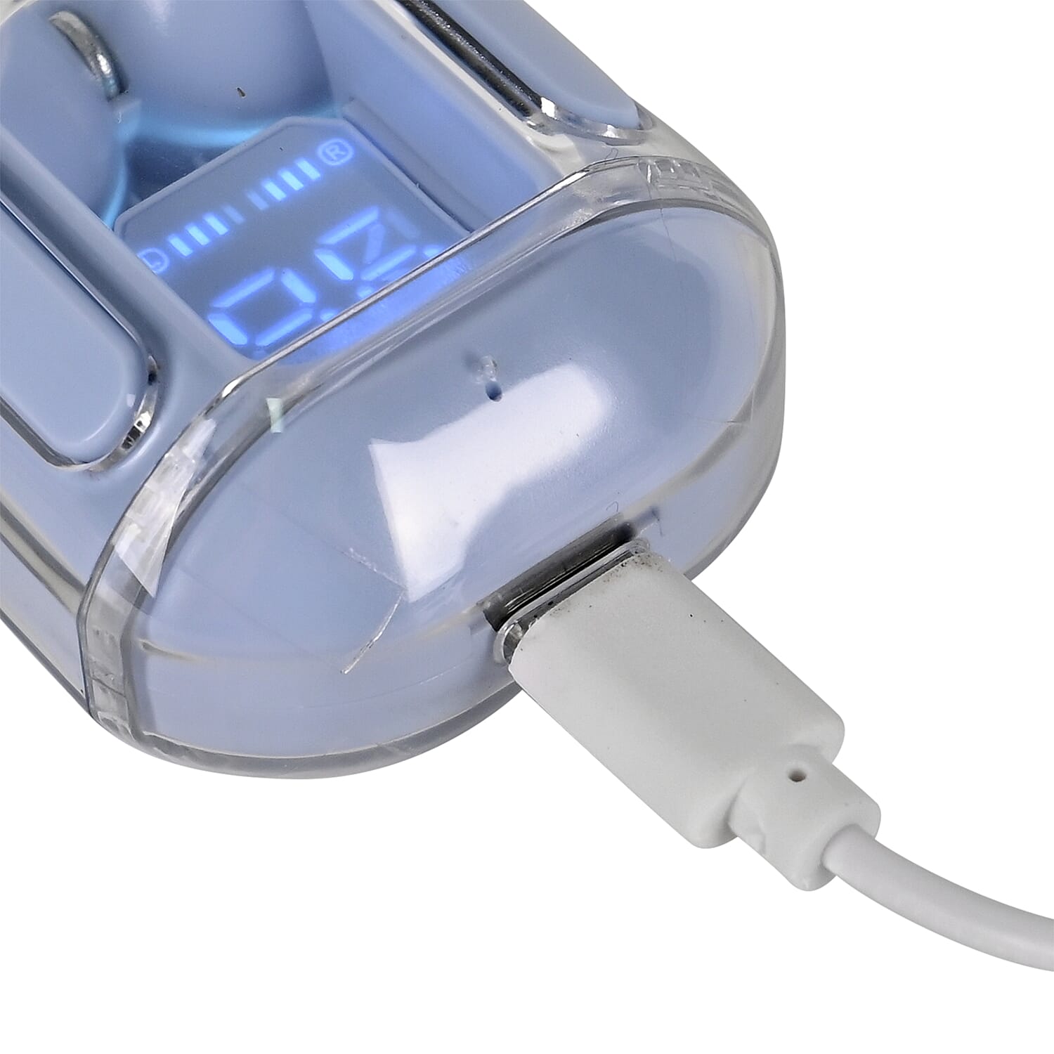 TWS Earbuds with Battery Display - 200mAh Charging Case - Baby Blue