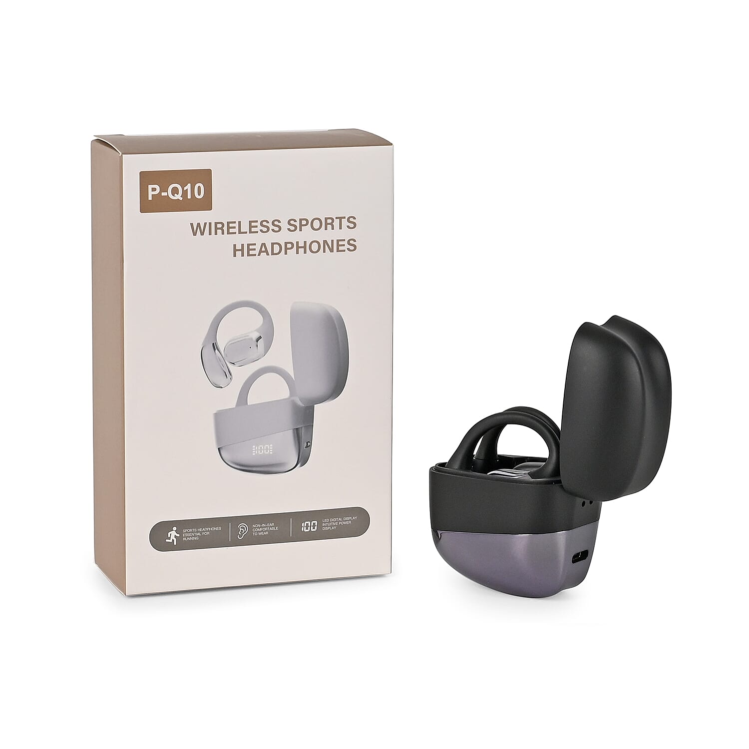 Open Wireless Headphones with Bluetooth V5.3 - 8 to 10 Hour Playtime - Black