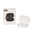 Bone Shape Wireless Earphone with Battery display and In-Ear Headphone- White