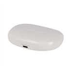 Bone Shape Wireless Earphone with Battery display and In-Ear Headphone- White