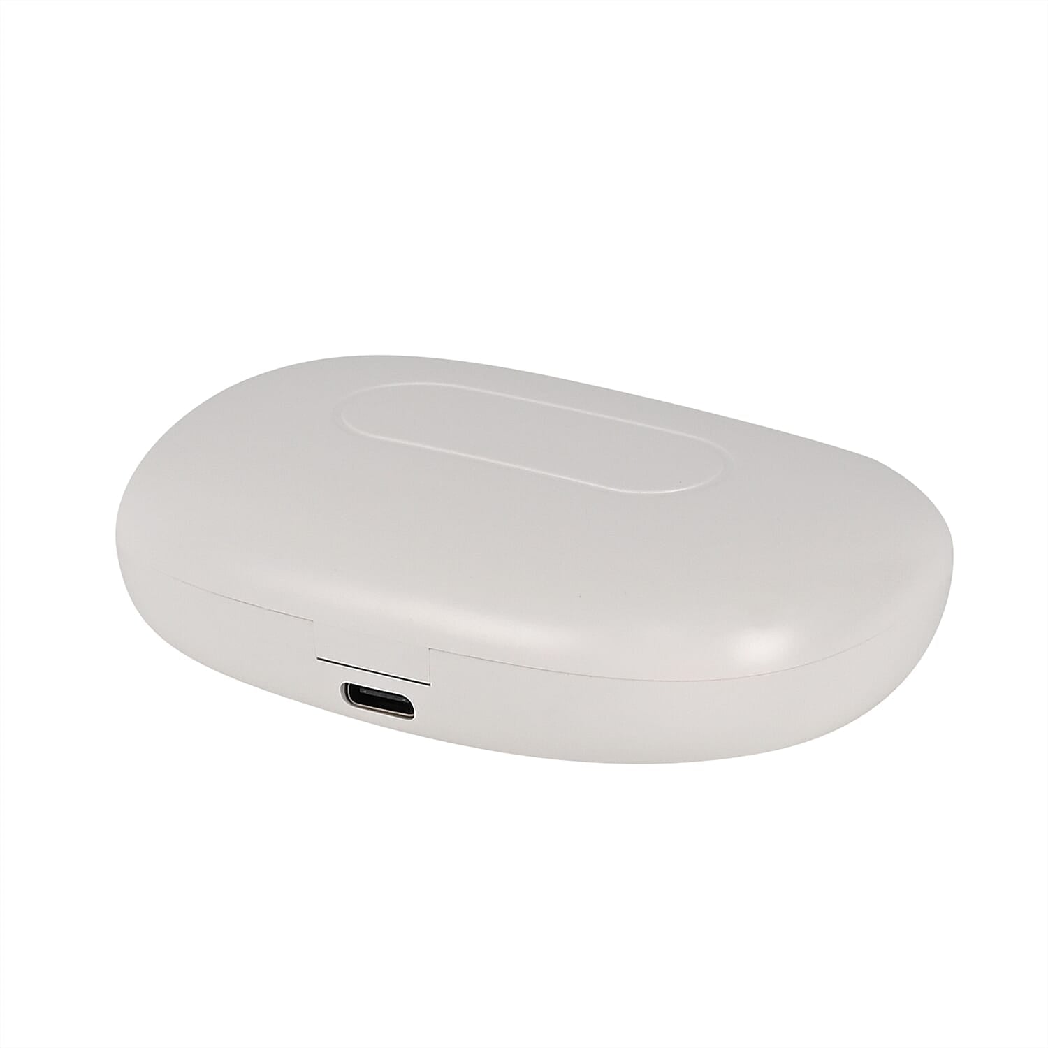 Bone Shape Wireless Earphone with Battery display and In-Ear Headphone- White