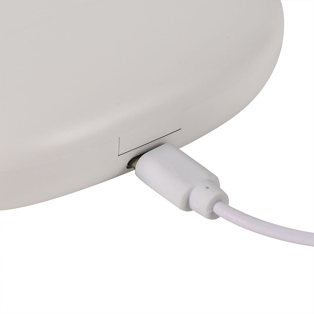Bone Shape Wireless Earphone with Battery display and In-Ear Headphone- White