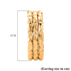 Half Hoop Earring with Push Back in Yellow Gold Colour Tone