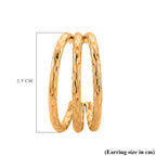 Designer Inspired Gold Tone Half Hoop Earrings with Push Backs