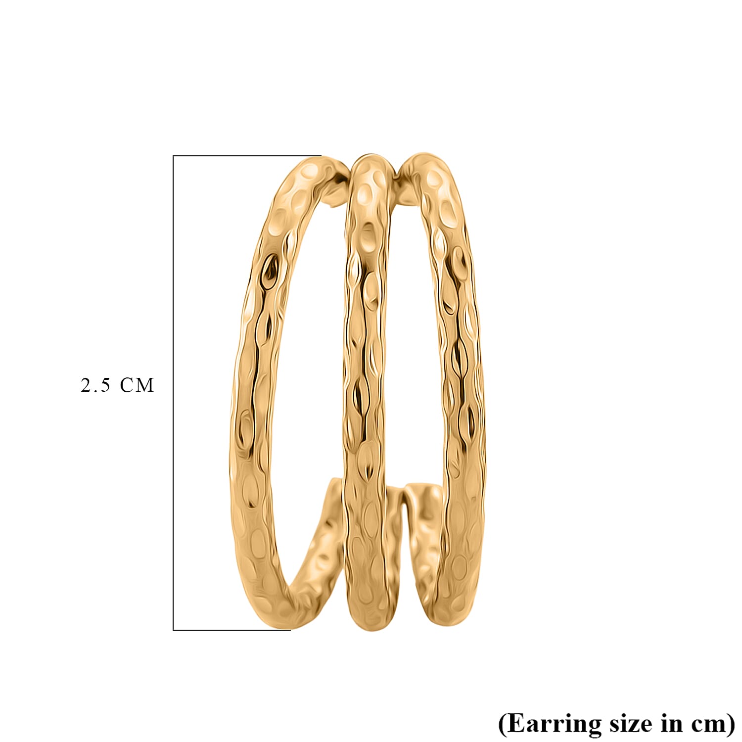Designer Inspired Gold Tone Half Hoop Earrings with Push Backs