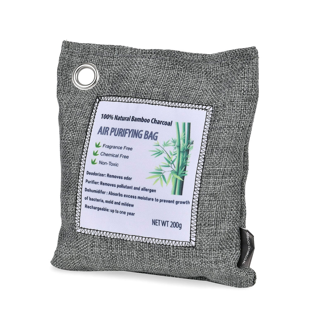 Set of 5 - Bamboo Charcoal Air Purifier Bags (200gx5) - Grey