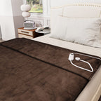 Electric Heated Double Layer Sherpa Blanket With 9 Heat Levels, Machine Washable and Timer (200x150 cm) - Brown