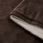 Electric Heated Double Layer Sherpa Blanket With 9 Heat Levels, Machine Washable and Timer (200x150 cm) - Brown