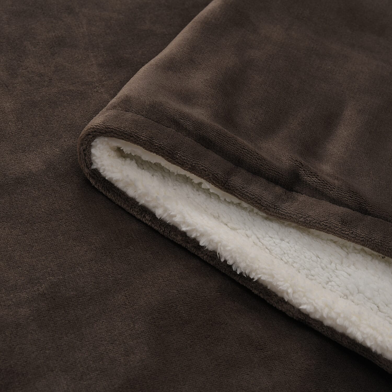 Electric Heated Double Layer Sherpa Blanket With 9 Heat Levels, Machine Washable and Timer (200x150 cm) - Brown