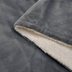 Electric Heated Double Layer Sherpa Blanket With 9 Heat Levels, Machine Washable and Timer (200x150 cm) - Grey