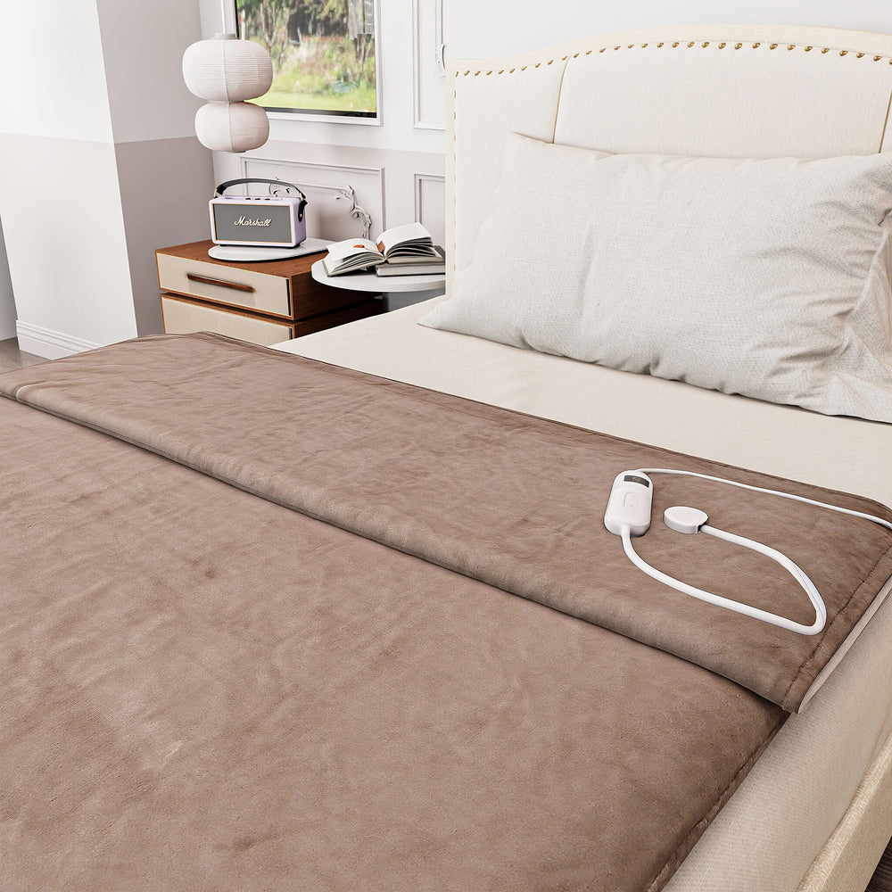 Electric Heated Double Layer Sherpa Blanket With 9 Heat Levels, Machine Washable and Timer (200x150 cm) - Beige