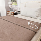 Electric Heated Double Layer Sherpa Blanket With 9 Heat Levels, Machine Washable and Timer (200x150 cm) - Beige