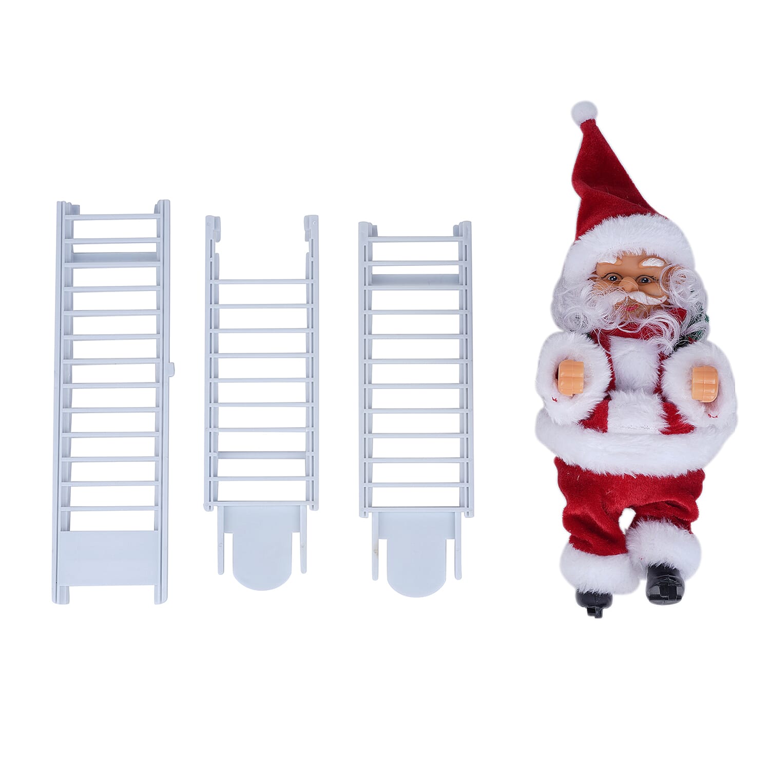 Christmas Electric Toy Santa Claus Climbing Ladder with Music (Size 20x10x6Cm) - Red & White