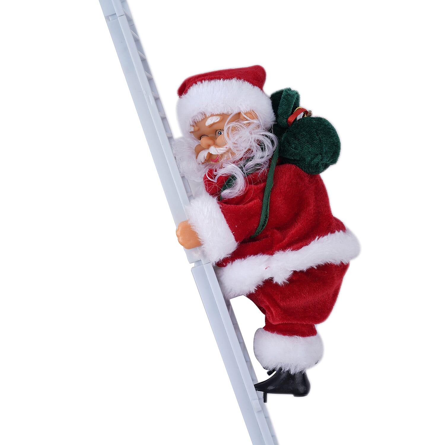 Christmas Electric Toy Santa Claus Climbing Ladder with Music (Size 20x10x6Cm) - Red & White