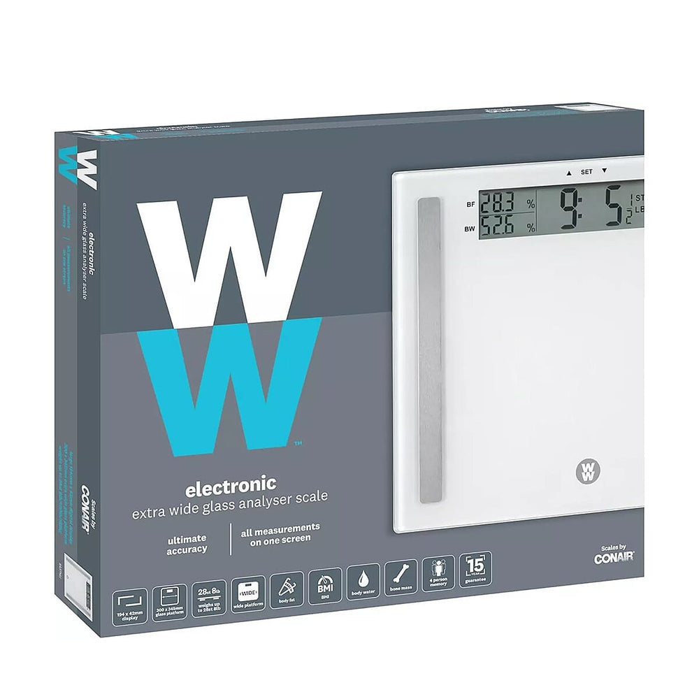 Weight Watchers Extra Wide Bathroom Scale, Easy Read, Ultimate Accuracy Body Analyser