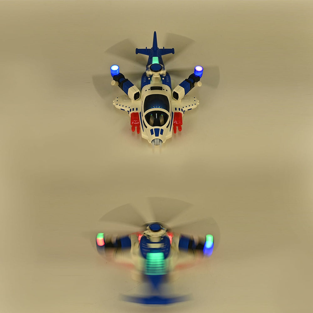 Electronic Light Music Fighter Plane - Blue