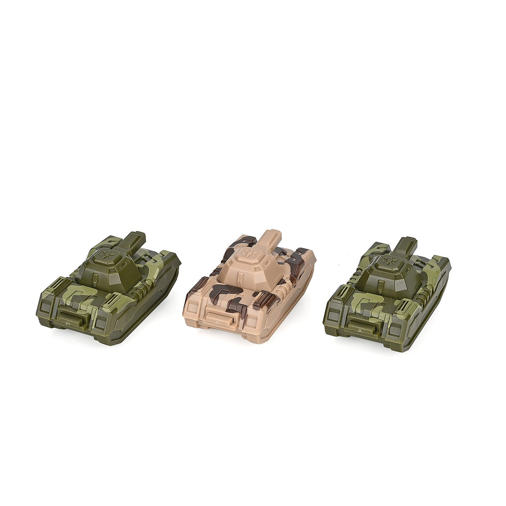 Chinook Army Helicopter - Rechargeable toy with light and music, and 3 army tanks - Yellow
