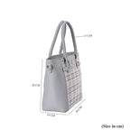 Elegant Checker Pattern Crossbody Bag With Handle Drop - Blue