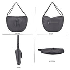 Hong Kong Closeout - Solid 100% Genuine Leather Crossbody Bag with Tassle Chain - Black