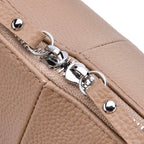 Hong Kong Closeout - Solid 100% Genuine Leather Crossbody Bag with Tassle Chain - Khaki