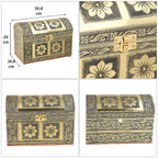 Elegant Handcrafted Treasure Box with Secure Clasp & Protective Interior (Size 20x11x14 cm) - Golden