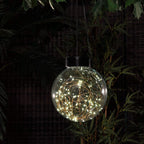 Elegant Hanging Clear Glass Ball with Black Accent
