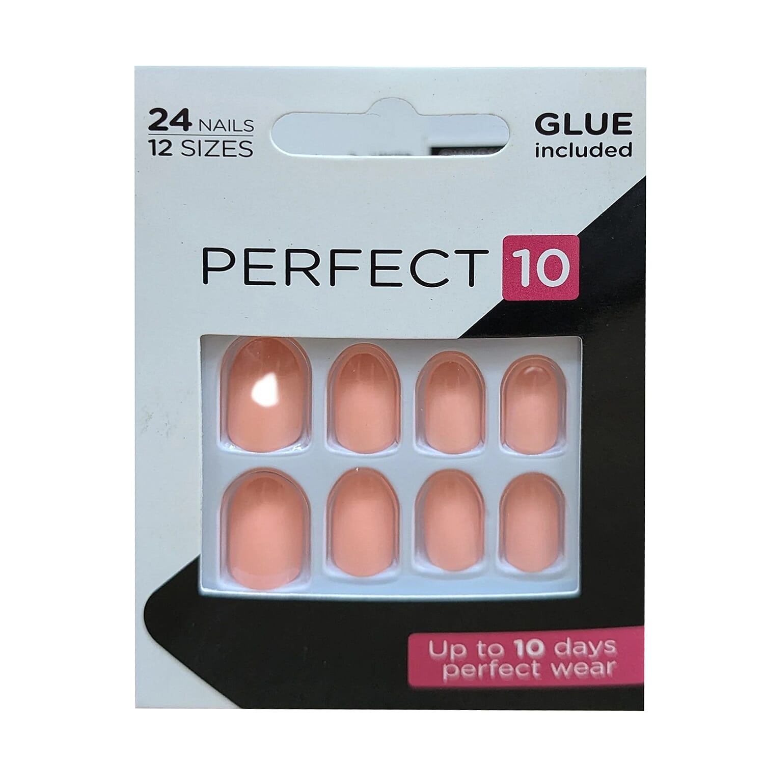 Perfect 10 Pre-Glued False Nails Coral - Pink