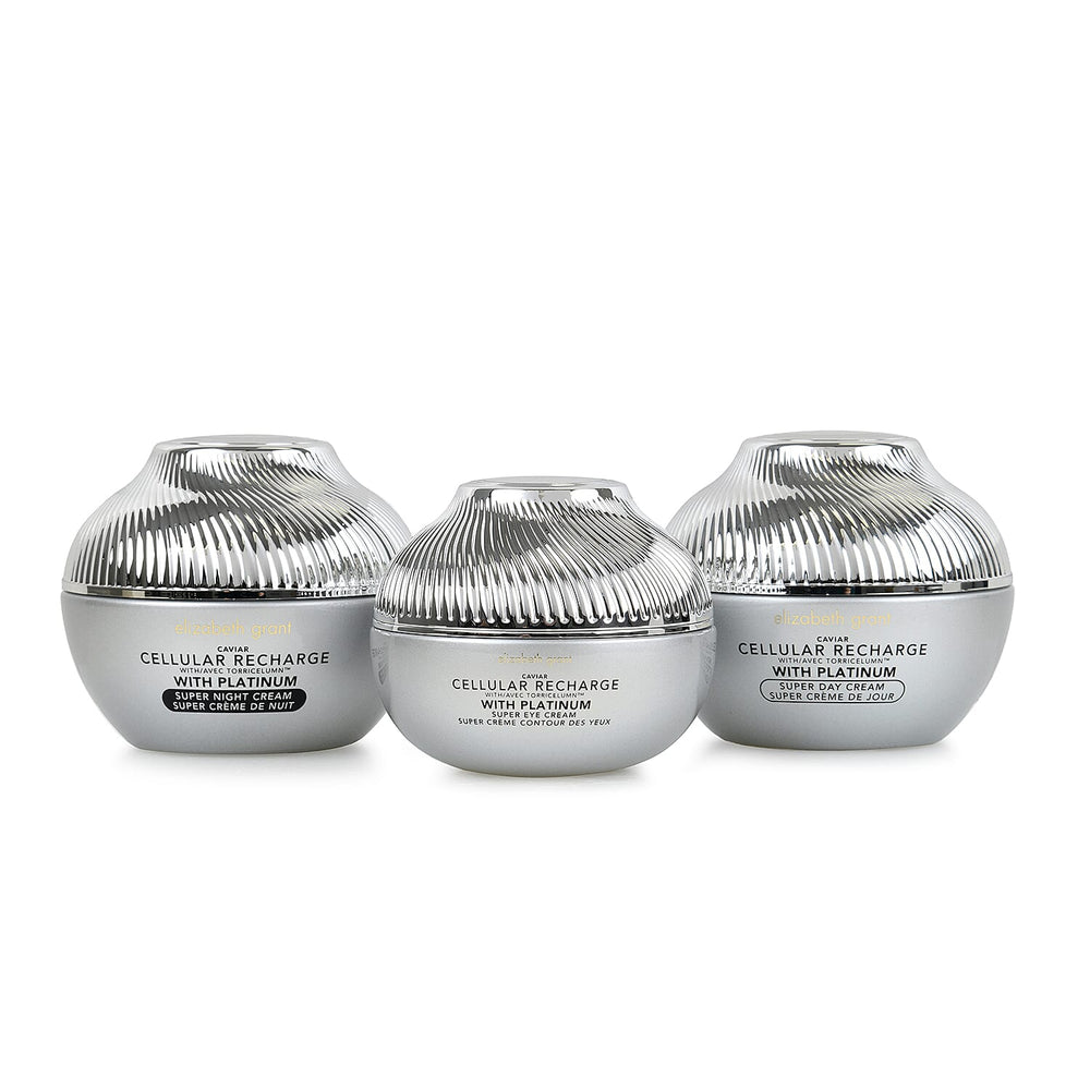 Elizabeth Grant 3 Piece Caviar Recharge with Platinum Set (Includes 100ml Day Cream, 100ml Night Cream - 50ml Eye Cream)