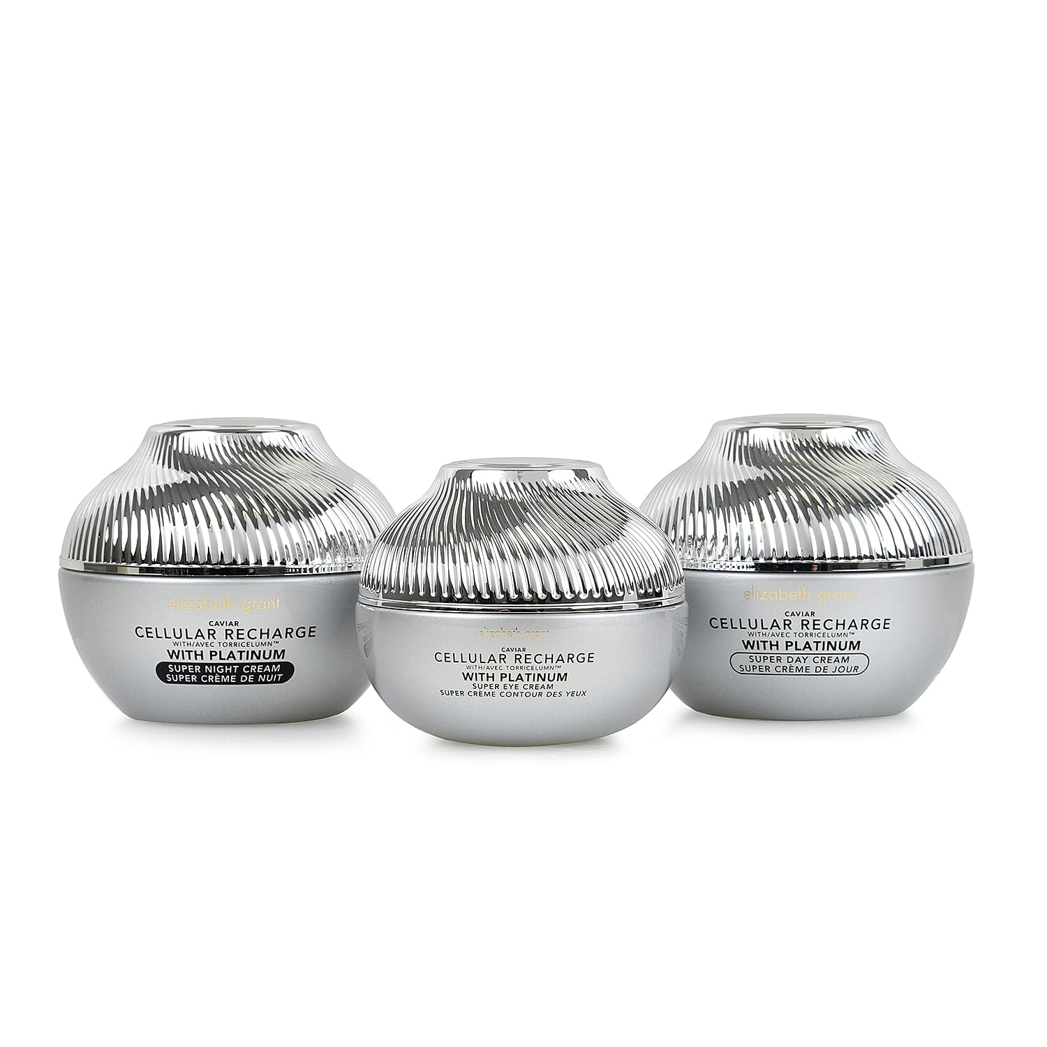 Elizabeth Grant 3 Piece Caviar Recharge with Platinum Set (Includes 100ml Day Cream, 100ml Night Cream - 50ml Eye Cream)