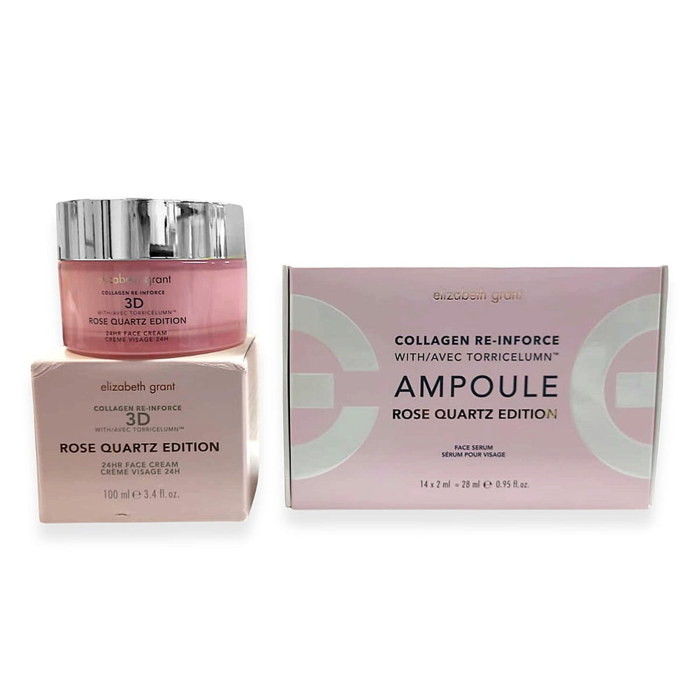 Elizabeth Grant Collagen Rose Quartz Face Cream 100ml and Ampoules 14 x 2ml - 7 in total -More poowerful then serum