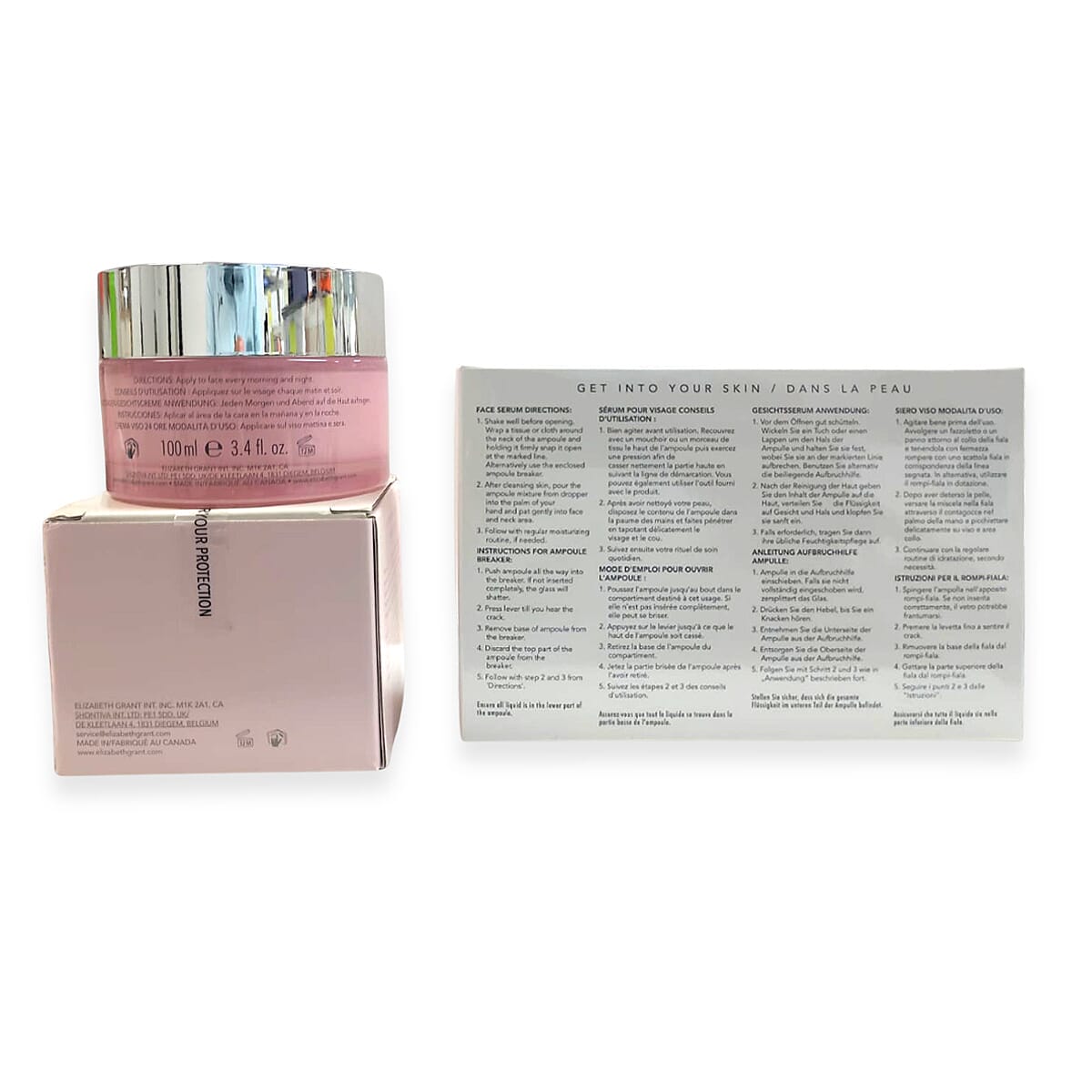 Elizabeth Grant Collagen Rose Quartz Face Cream 100ml and Ampoules 14 x 2ml - 7 in total -More poowerful then serum