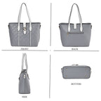 Designer Inspired Embossed Quilteed Crossbody Bag with Gold Tone Hardware - Grey