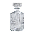 Embossed Square Glass Bottle with 18 Mini LED String Lights (Size 9x9x23 Cm)