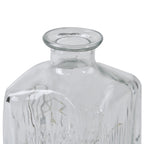 Embossed Square Glass Bottle with 18 Mini LED String Lights (Size 9x9x23 Cm)