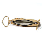 Embroidery Cosmetic and Toiletry Bag (Size 22x15x1 cm) - Beige