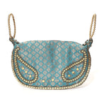 Set of 2 Hand Embrodiered Embellished Potli Bag - Pink - Turquoise