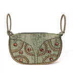 Embroidery Cosmetic and Toiletry Bag (Size 22x15x1 cm) - Mint
