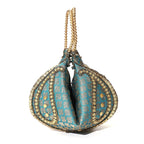 Embroidery Cosmetic and Toiletry Bag (Size 22x15x1 cm) - Turquoise