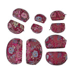 Set of 10 Multi-Purpose Embroidered Jewellery Bag With Zipper - Fuschia