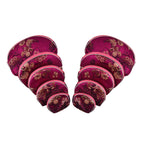 Set of 10 Multi-Purpose Embroidered Jewellery Bag With Zipper - Purple