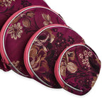 Set of 10 Multi-Purpose Embroidered Jewellery Bag With Zipper - Purple