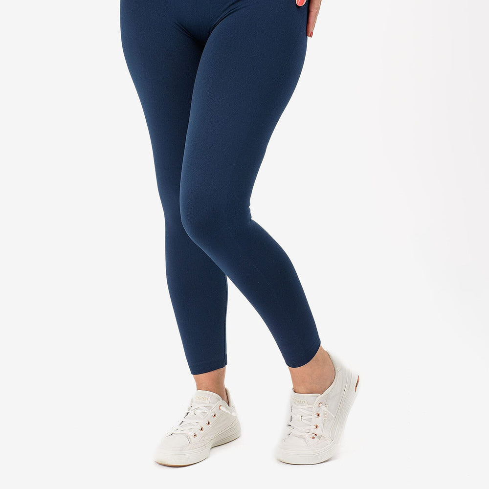 Emelia Pack of 2 Fleece lined Leggings (Size L) - Navy - Burgundy