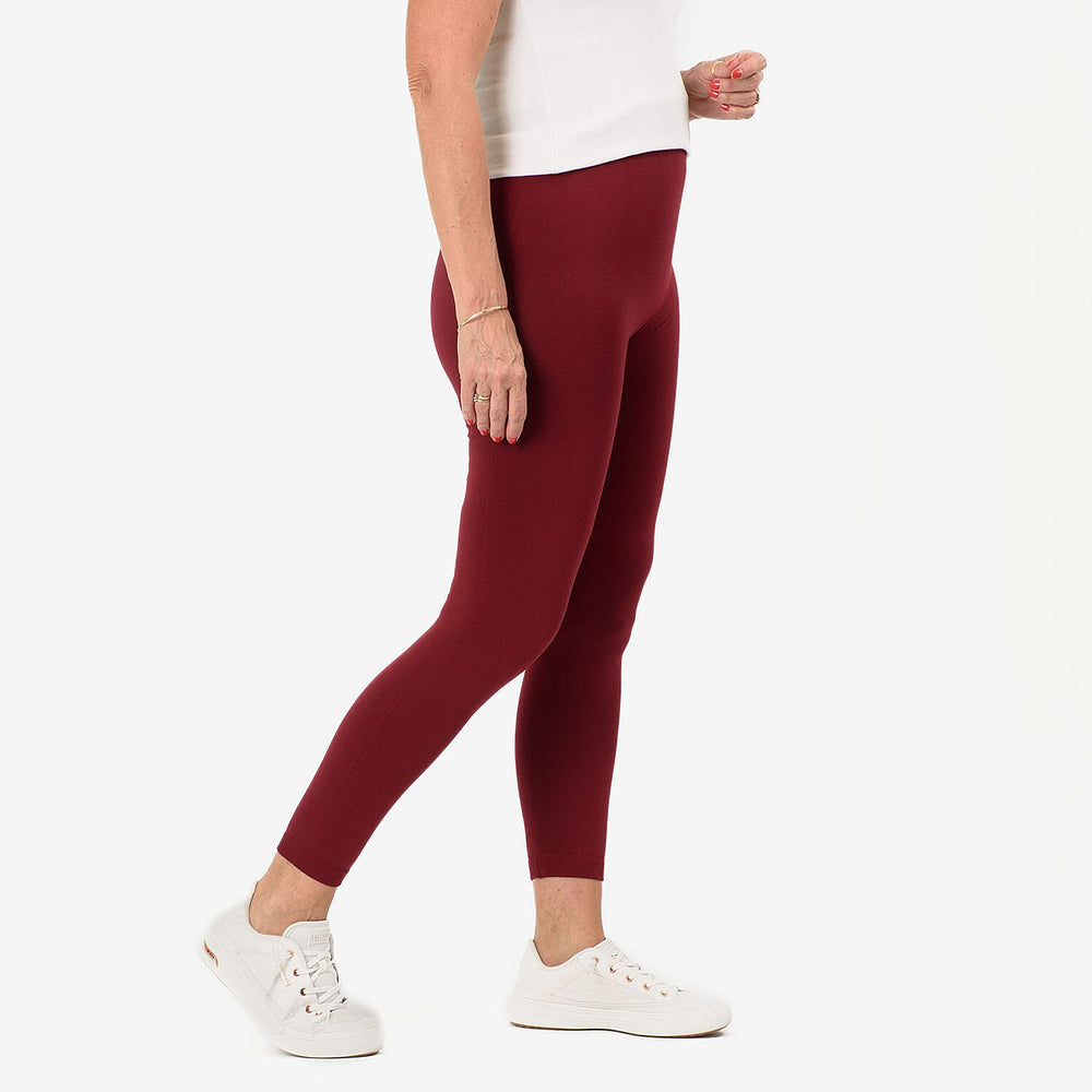 Emelia Pack of 2 Fleece lined Leggings (Size L) - Navy - Burgundy