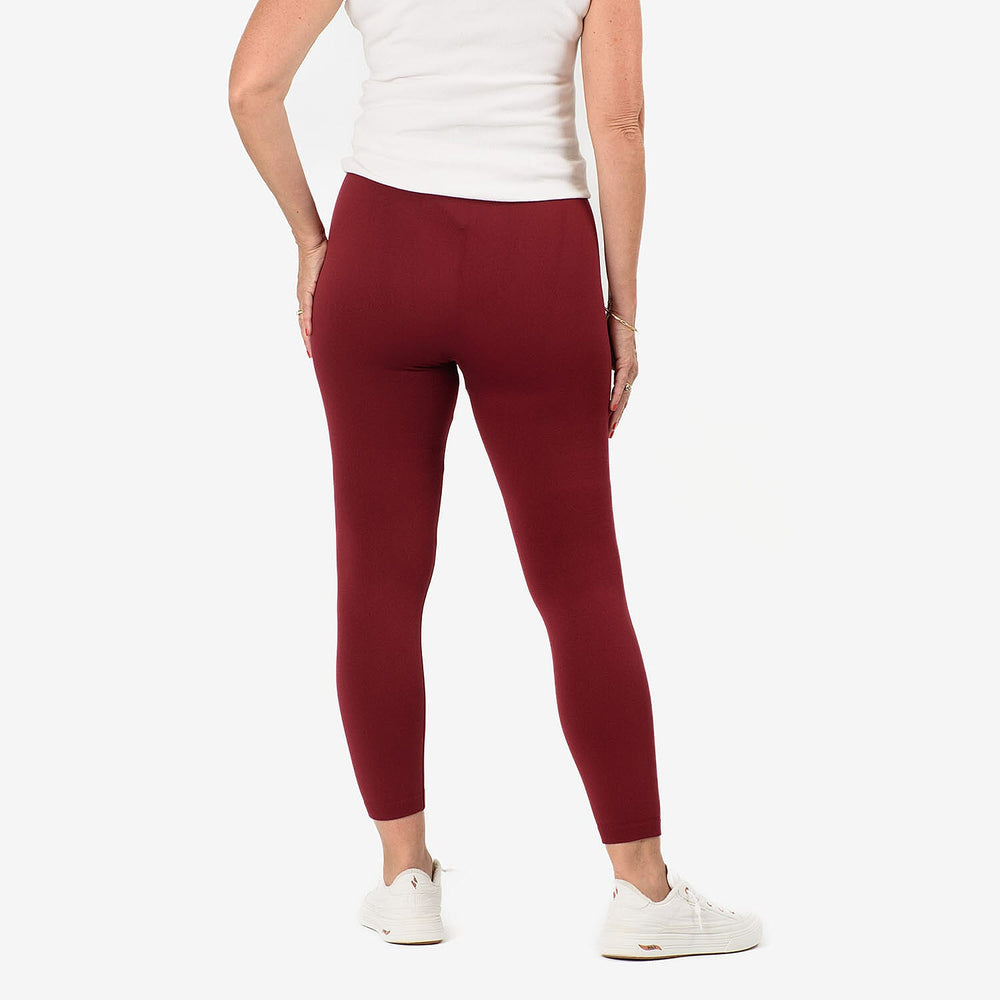 Emelia Pack of 2 Fleece lined Leggings (Size L) - Navy - Burgundy