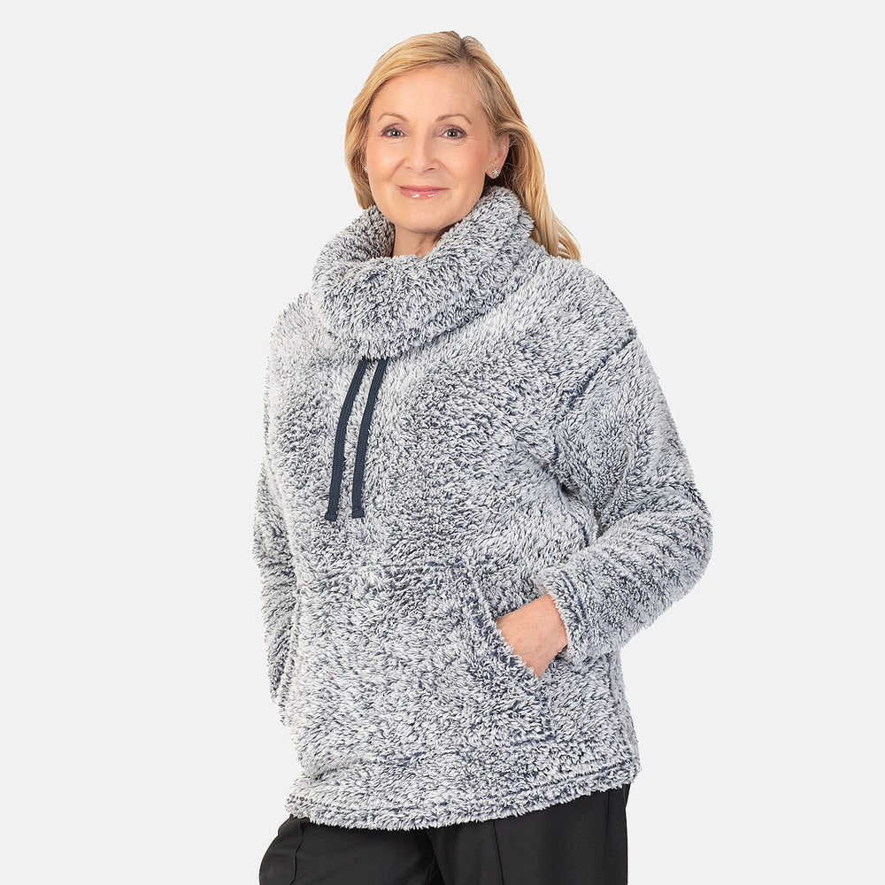&maisi Plush Cowl Neck Pullover