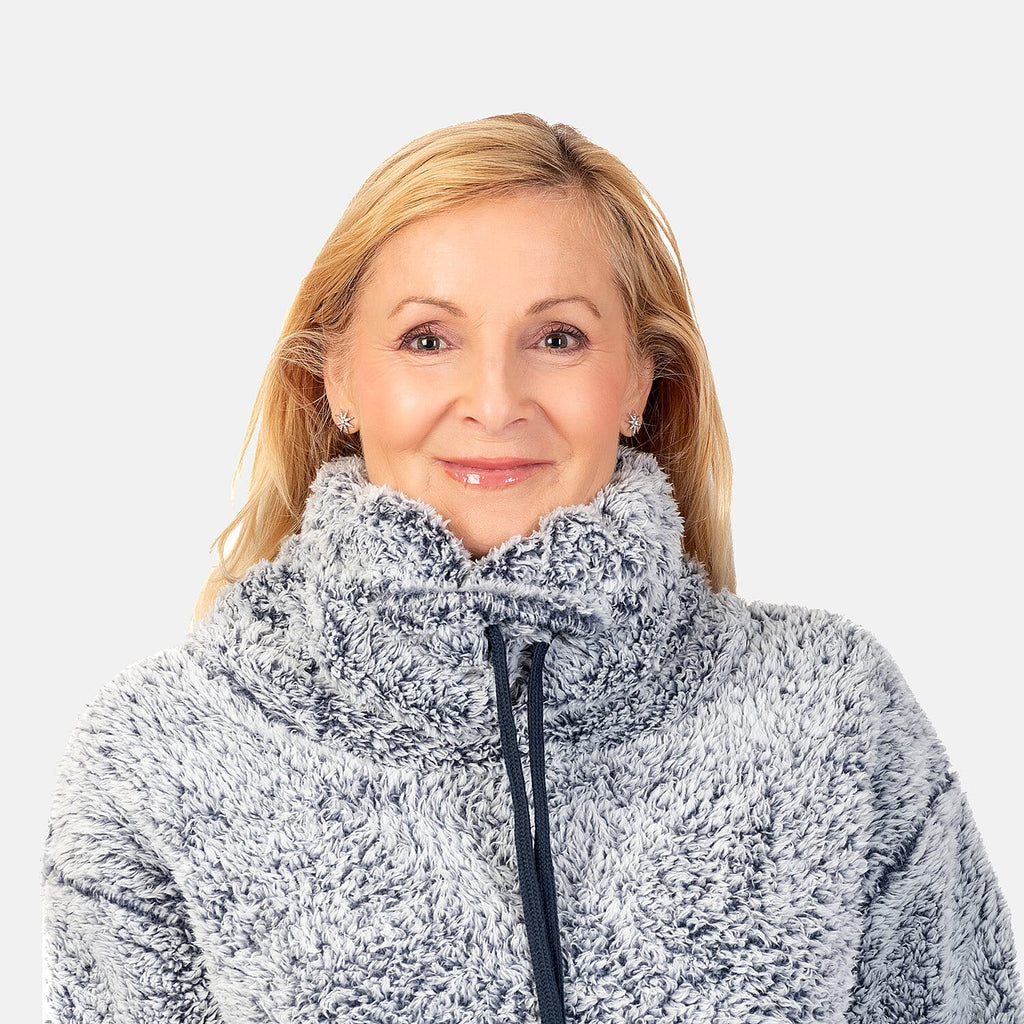 &maisi Plush Cowl Neck Pullover