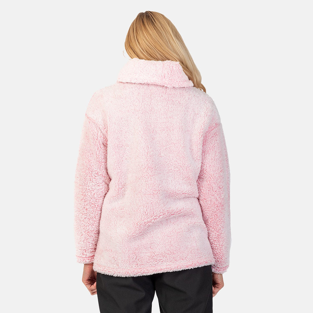 - Maisi Cowel Neck Fleece Top (Size L) - Pink